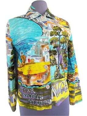 Life Style Vintage Y2K Embellished, Lined Jacket Size S - NICE, France Motif